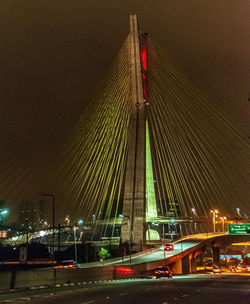 View of bridge at night