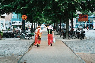 People on street in city