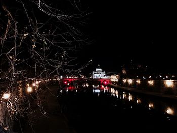 View of illuminated lights at night