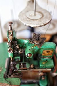 High angle view of machinery in factory