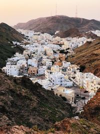 High angle view of townscape against sky