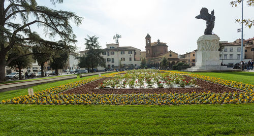 View of statue in park