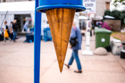 Close-up of metallic pole