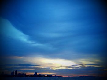 View of cityscape at dusk