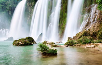 Scenic view of waterfall