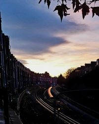 Road against sky during sunset