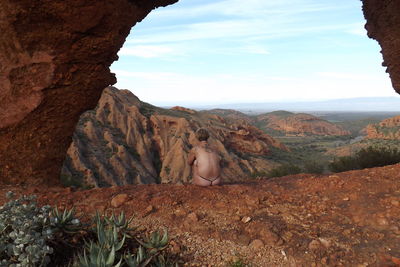 Scenic view of rock formation against sky