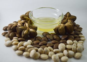 Close-up of coffee beans in jar