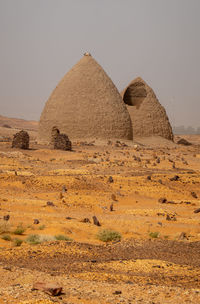 Tombs of old dongola cemetery and tombs in the north of the sudanese desert