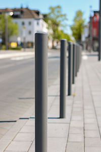 Close-up of traffic on street in city