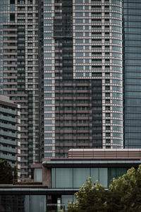 Low angle view of modern buildings in city