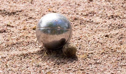 Close-up of ball on sand