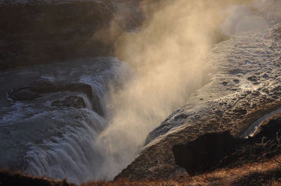 Scenic view of waterfall