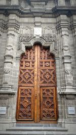 Close-up of door of building