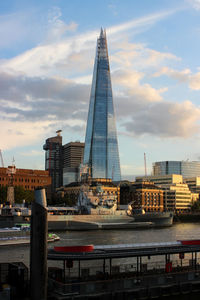 Modern buildings in city against sky