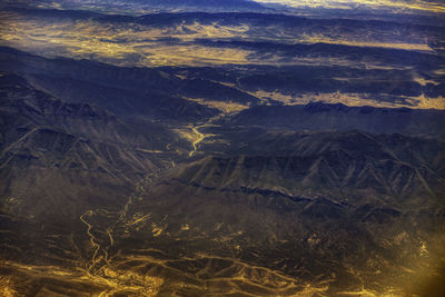 Aerial view of dramatic landscape