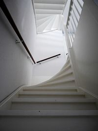 High angle view of spiral stairs at home
