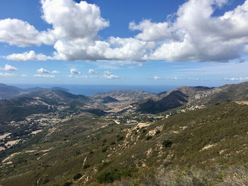 High angle view of landscape against sky