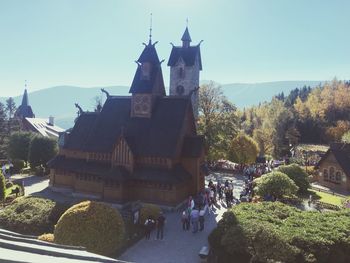 Panoramic view of historic building against sky