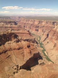 Aerial view of desert against sky