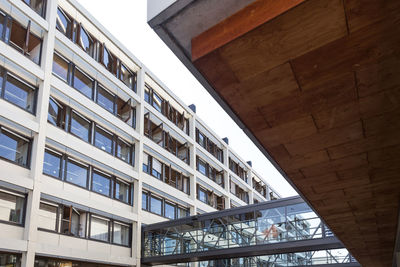 Low angle view of modern buildings against sky