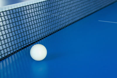 High angle view of ball and blue lights