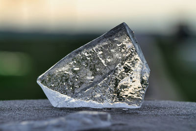Close-up of ice  on concrete 