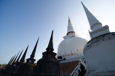 Low angle view of building against blue sky