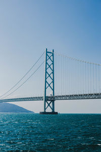 View of suspension bridge against sky