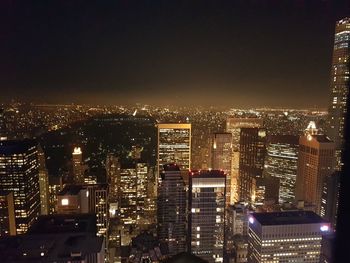 Illuminated cityscape at night