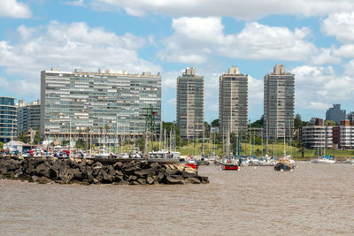 Panoramic view of buildings against sky