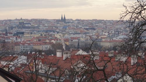 High angle shot of townscape