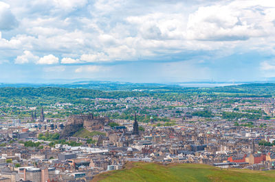Beautiful view of edinburgh from arthur's seat, scotland