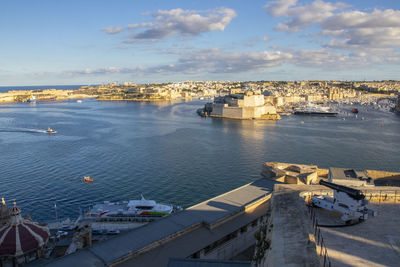 High angle view of sea against sky