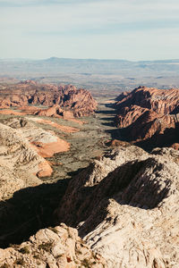 View down the valley of snow canyon state park near st. george utah
