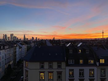 Sunset over frankfurt 