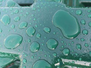 Close-up of raindrops on glass window