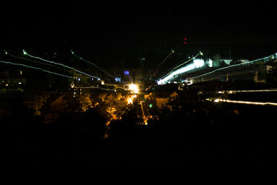 View of illuminated lights at night