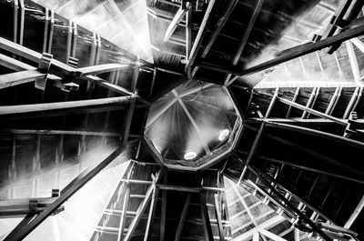 Interior of illuminated staircases