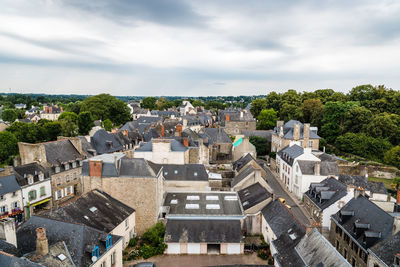 Josselin, france. view of the medieval town located in the morbihan department of brittany