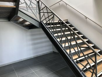 Low angle view of spiral staircase in building