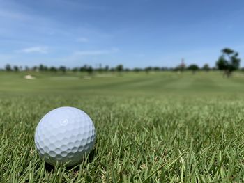 Close-up of ball on field