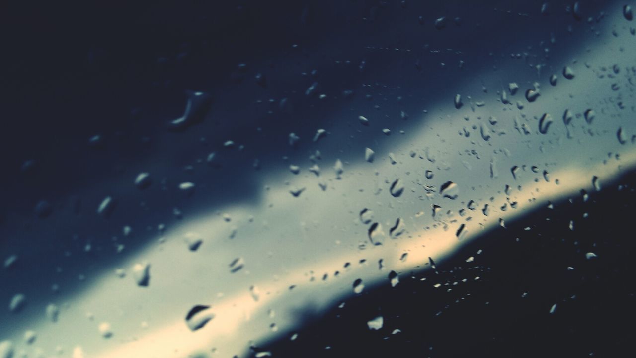 drop, wet, water, window, sky, rain, transparent, weather, glass - material, raindrop, indoors, nature, silhouette, transportation, low angle view, no people, dusk, backgrounds, close-up, season