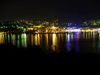 Illuminated city at night