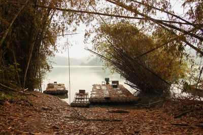 Scenic view of sea against sky during autumn