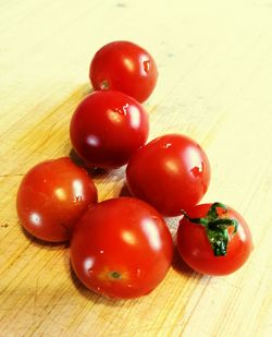 Close-up of tomatoes on table