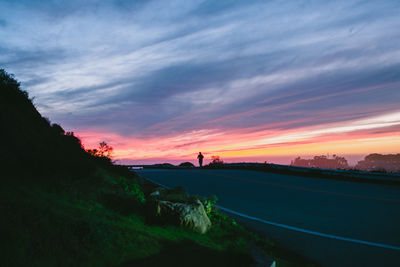 Scenic view of landscape against sky during sunset