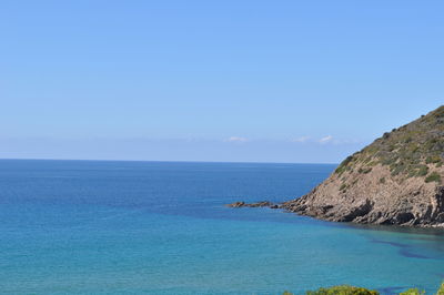 Scenic view of sea and blue sky