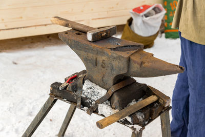 Close-up of anvil