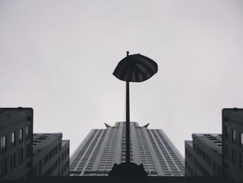 Low angle view of buildings against clear sky